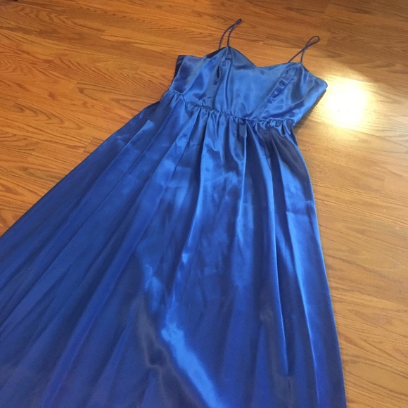 Reformation Vintage Satin Slip Dress Maxi 90’s Medium Blue - Picture 8 of 16